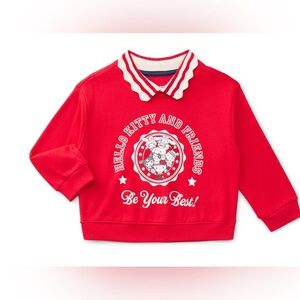 Wonder Nation Hello Kitty Baby and Toddler Girls Collared Graphic Sweatshirt